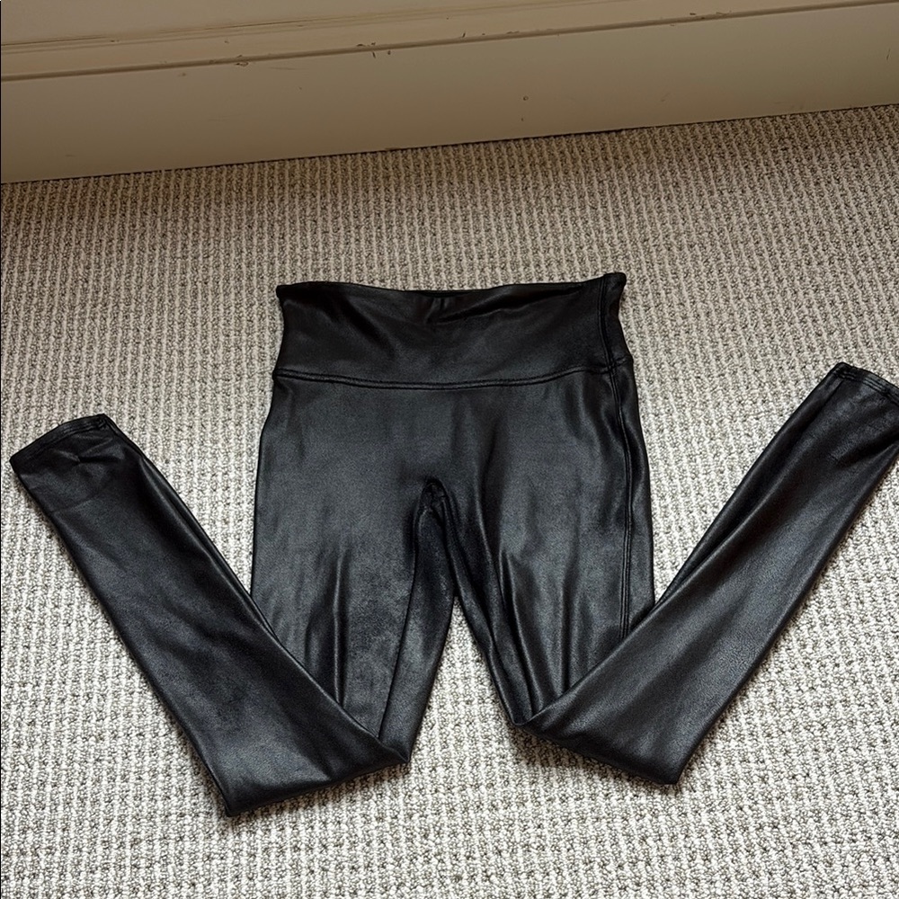 SPANX Shiny Black Leggings